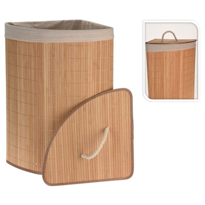 Panier à linge - BATHROOM SOLUTIONS - 442475 - Bambou - 35x35x60 cm - Couleur naturel