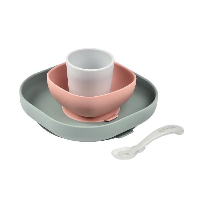 Béaba Coffret Repas Silicone 4 pièces Eucalyptus