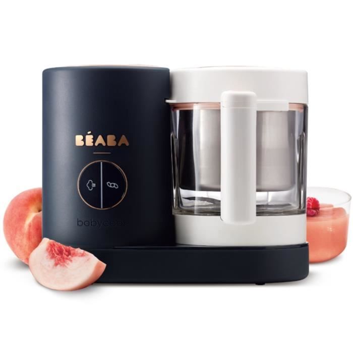 BEABA Babycook Neo - Robot culinaire bébé multifonction 4en1 - Cuit à la vapeur, mixe, décongèle, réchauffe - Night Blue