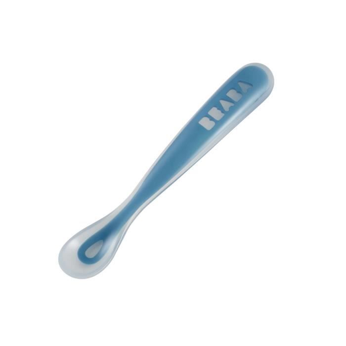 Béaba Cuillère 1er Repas Soft en Silicone Bleu