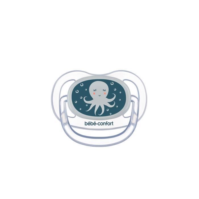 BEBE CONFORT 2 Sucettes Physio Air Confort Phospho Silicone 0/6 - Phospho - Bleu- Octopus
