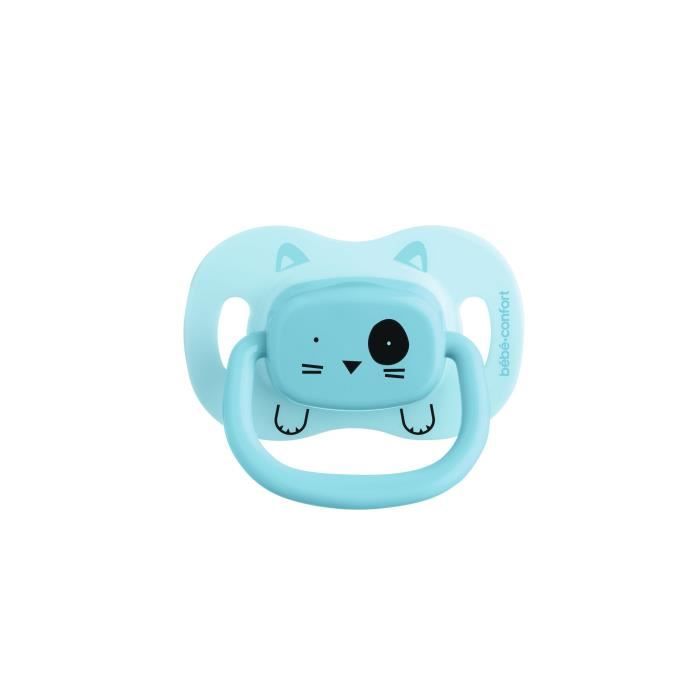 BEBE CONFORT 2 Sucettes Reversible Silicone 0/6 - Bleu - Minimalist Animals