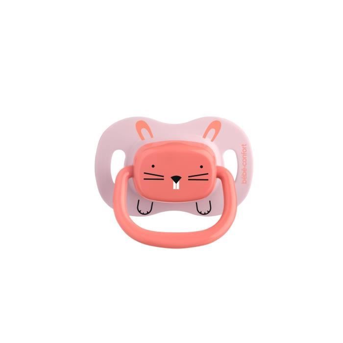 BEBE CONFORT 2 Sucettes Reversible Silicone 6/18 - Rose - Minimalist Animals