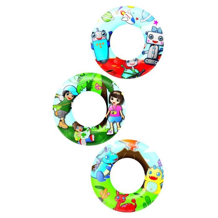 Bouée pour enfants - BESTWAY - 61 cm - Vinyle résistant - Multicolore