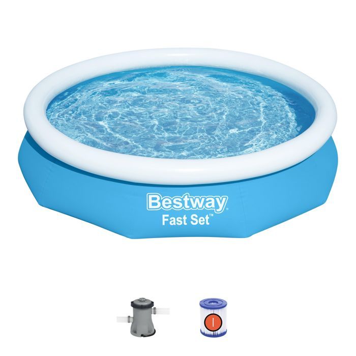 BESTWAY Piscine autoportante ronde Fast Set 305 x 66 cm avec filtration