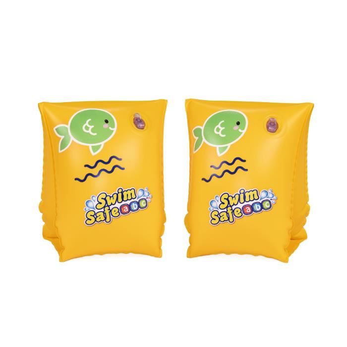 Brassards Gonflables pour Enfants de 3 à 6 ans Bestway Wondersplash 25x15 cm Couleur Jaune Double Ch