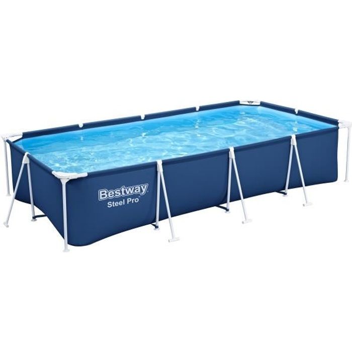 Piscine Démontable Rectangulaire - Bestway Steel Pro 400x211x81 cm Capacité de 5.700 Litres Couleur Bleu