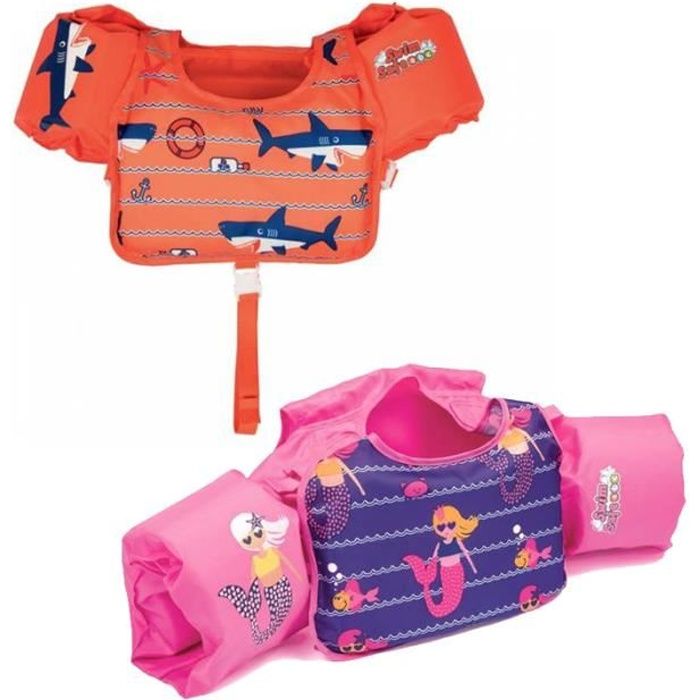 Gilet/Brassard de natation gonflable en tissu avec scratches ajustables - Bestway - Mixte - A partir de 3 ans