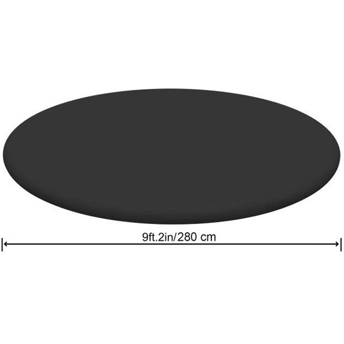 Bâche 4 saisons ronde noire pour piscines hors sol D244 cm - BESTWAY - 58032