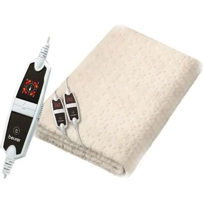 Chauffe-matelas cocooning BEURER UB 53 - 150x80 cm - 60 Watt - Blanc - Molletonnée douce et non tissé