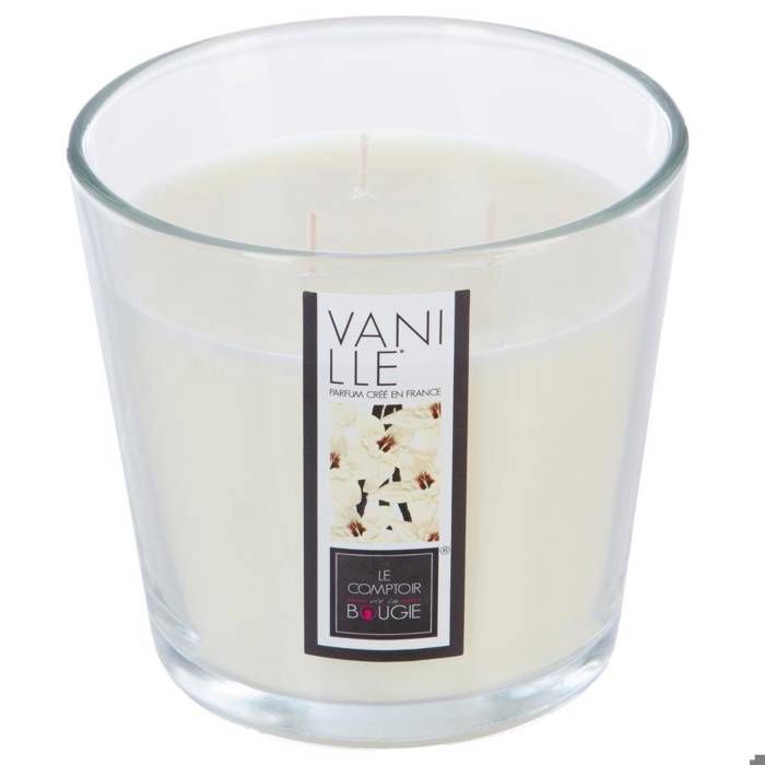 BOUGIE PARFUMEE VANILLE 500G 3 MECHES DECO