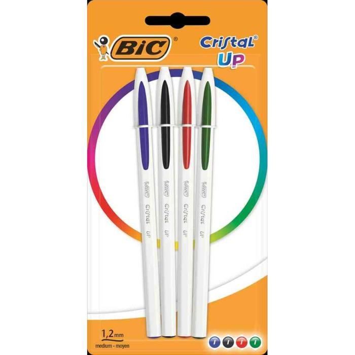 Blister Lot de 4 Stylo à bille Cristal Up 0,35 mm assortis