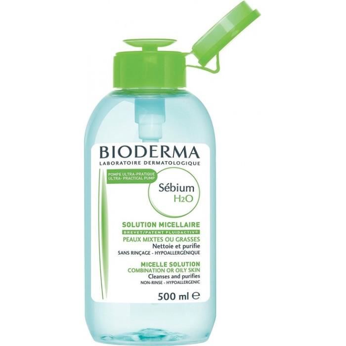Bioderma Sébium H2O Solution Micellaire Pompe Inversée 500ml