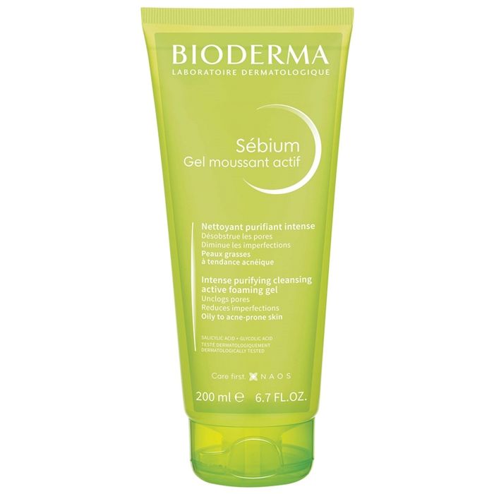 Sébium-Bioderma Sébium Gel Nettoyant Purifiant Anti-Acné Visage Peaux Mixtes à Grasses 200 ml