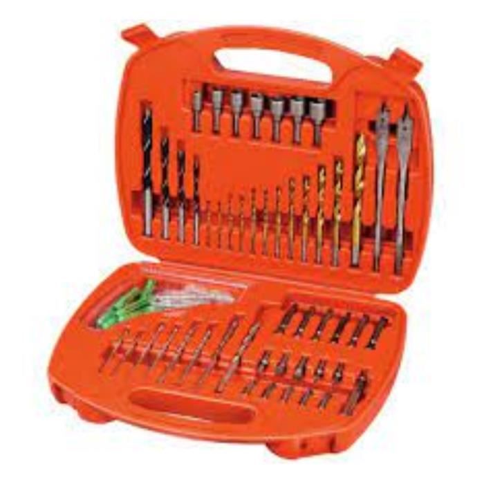 BLACK+DECKER Set de 50 pièces incluant Forets-Embouts-Chevilles - A7066-XJ