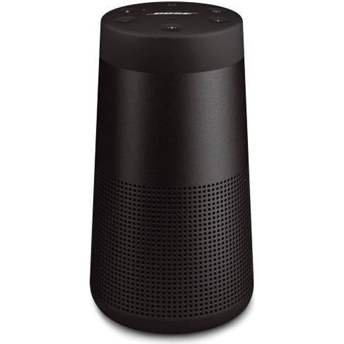 Haut-parleur sans fil portable BOSE SOUNDLINK REVOLVE II fini en noir, dispose d'une connectivité sans fil Bluetooth et reproduit un