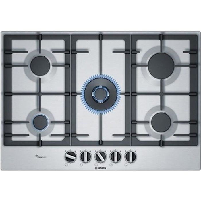 Plaque au gaz - BOSCH - PCQ7A5B90 - 75 cm - Noir - 5 Cuisinières