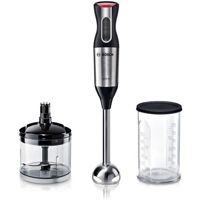 Mixeur Plongeant BOSCH ErgoMixx Style MS6CM6120 - 1000W - 12 présélections de vitesse - Noir