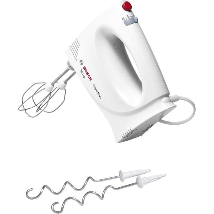 Batteur électrique BOSCH CleverMixx MFQ3010 - 300W 2 vitesses - Blanc