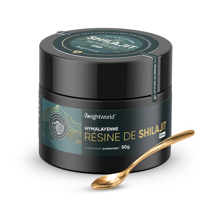 Résine de shilajit de l'Himalaya 50g - acide humique acide fulvique 88% - curcuma, ashwagandha