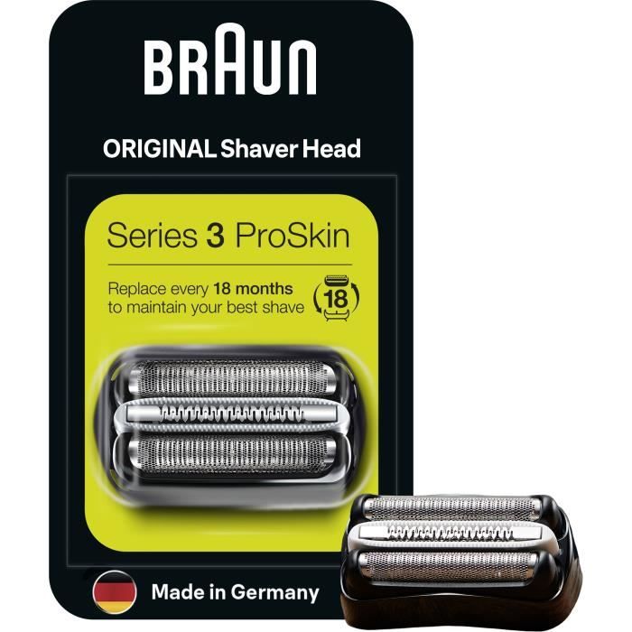 Braun Series 3 ProSkin Pièce De Rechange Pour Rasoir Électrique Noire, Compatible avec les rasoirs Series 3, 32B