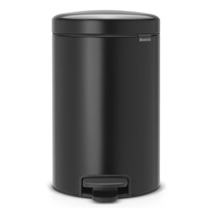 BRABANTIA Poubelle à pédale NewIcon - 12L - Noir mat