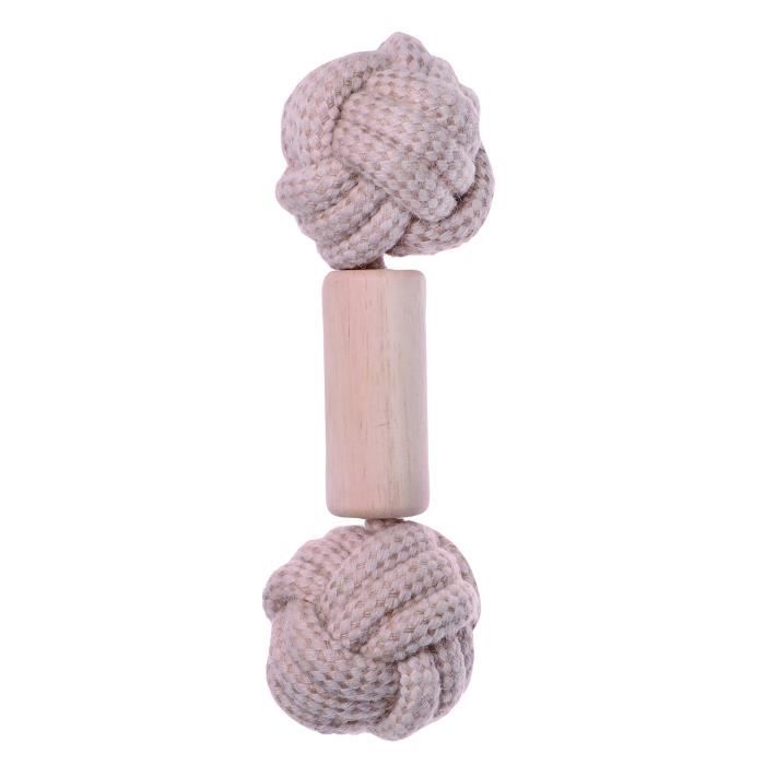 BUBIMEX Jouet corde et bois forme os 2 balles - Pour chien