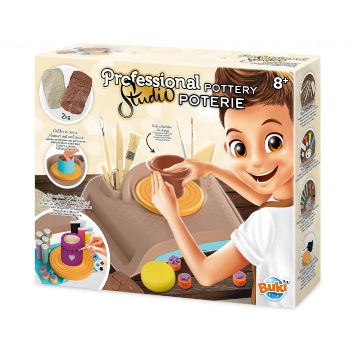 Tour de potier pour enfant - BUKI FRANCE - Professional Studio Poterie - 2 kg de terre fournis