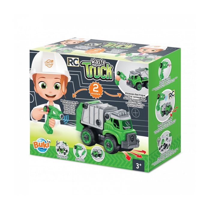 Camion Poubelles RC Buki - Jouet radiocommandé pour enfant dès 3 ans