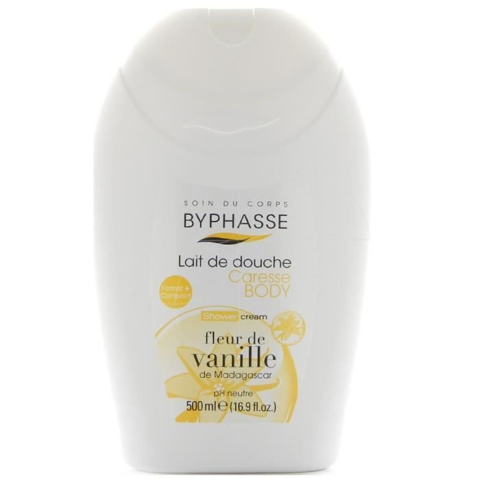 Lait de Douche - BYPHASSE - Caresse Fleur de Vanille - 500ml - Tous types de peaux - Parfum exotique