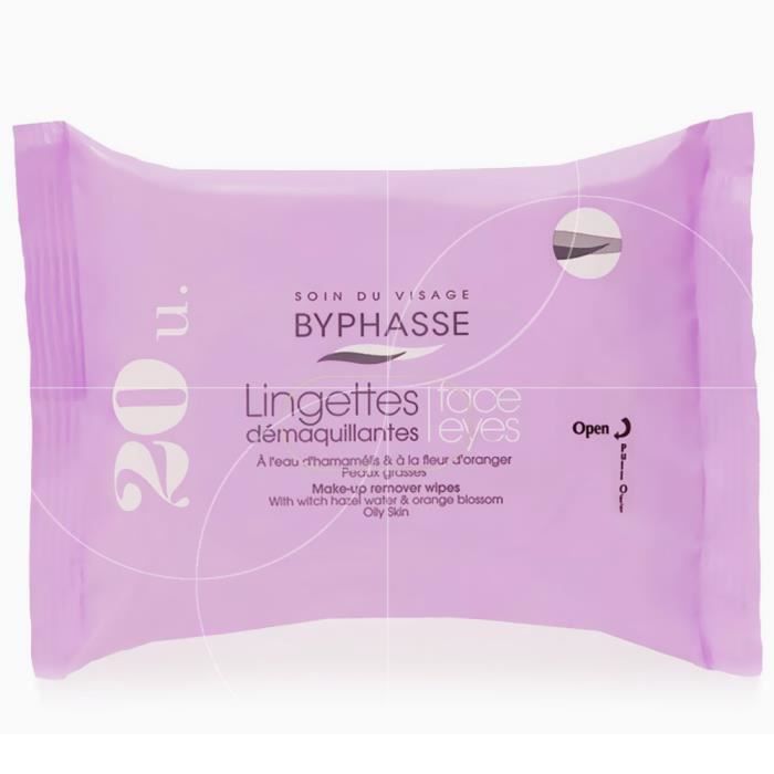 Byphasse - Lingettes démaquillantes Visage-Yeux - Peaux grasses x20