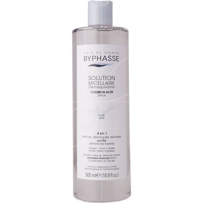 Byphasse - Solution micellaire démaquillante au charbon actif - 500ml
