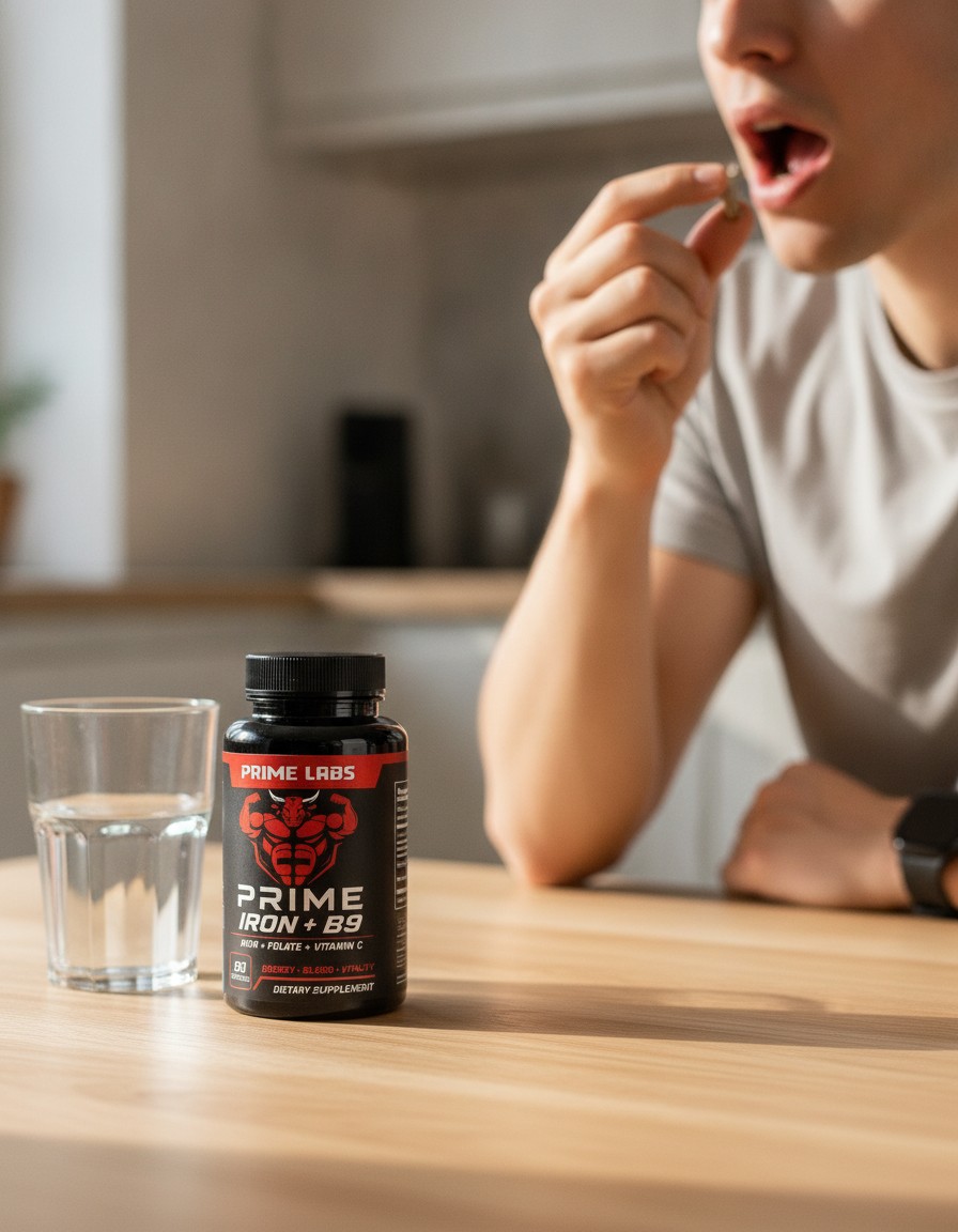 Iron + B9 Prime Labs – Fer, Folate & Vitamine C | 90 Capsules - Marjane Mall - Image 4