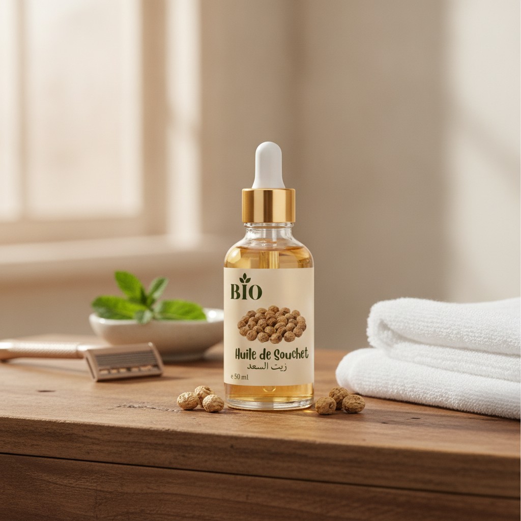Huile de Souchet 50 ml huile naturelle soin corps visage après épilation - Marjane Mall - Image 3