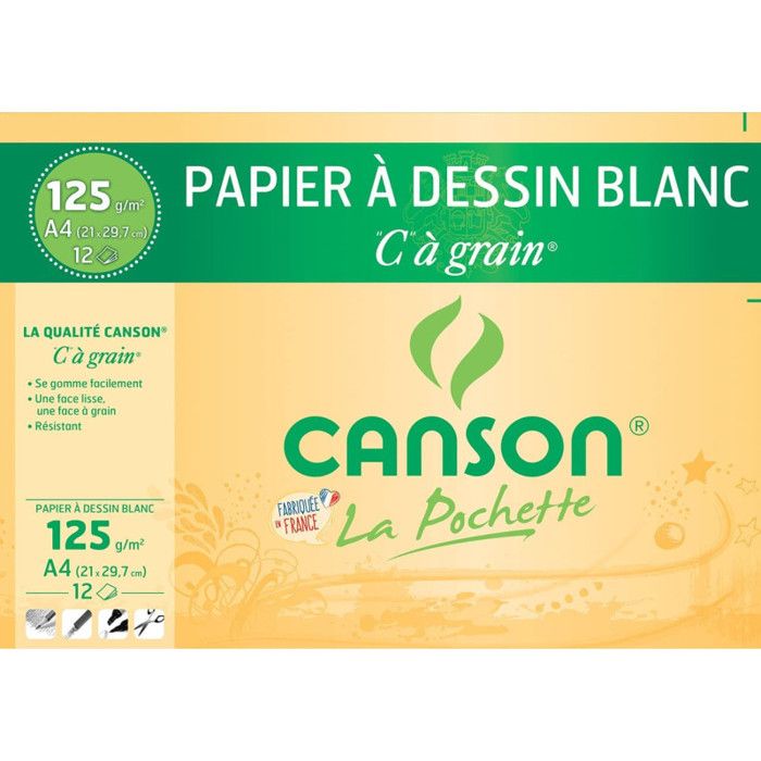 Canson - Pochette 21 x 29,7 cm de papier à dess…