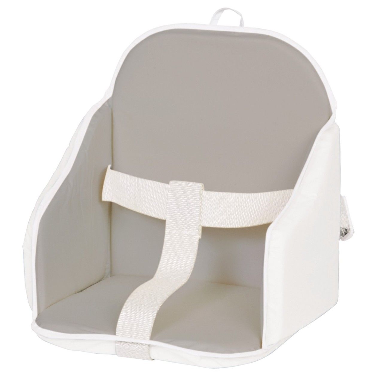 CANDIDE - Coussin De Chaise PVC Avec Sangles, Fabriqué En France, Réversible, Facile à Entretenir, 34x31x26cm (Gris/Blanc)
