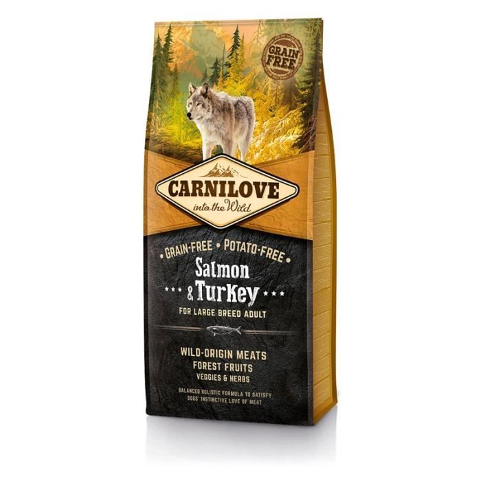 Carnilove -  Chien adult grandes races au saumon et à la dinde - 12 kg