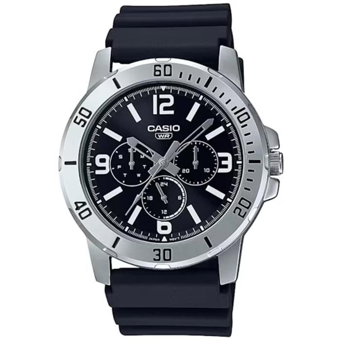 Montre - CASIO - MTP-VD300-1B - Quartz - Cadran Noir - Bracelet Caoutchouc Noir