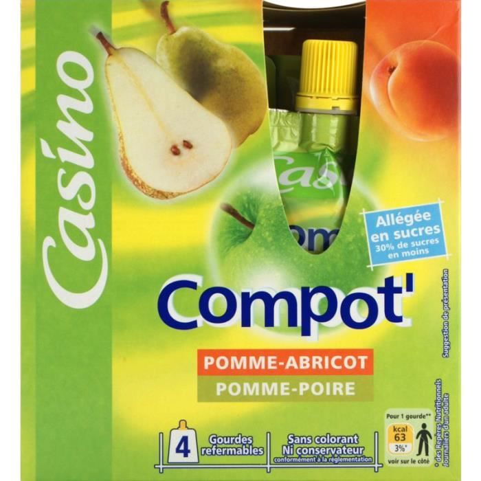 Compote Pomme abricot - Pomme poire - 4x 90 g