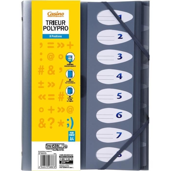 Trieur en polypropylène - 8 positions