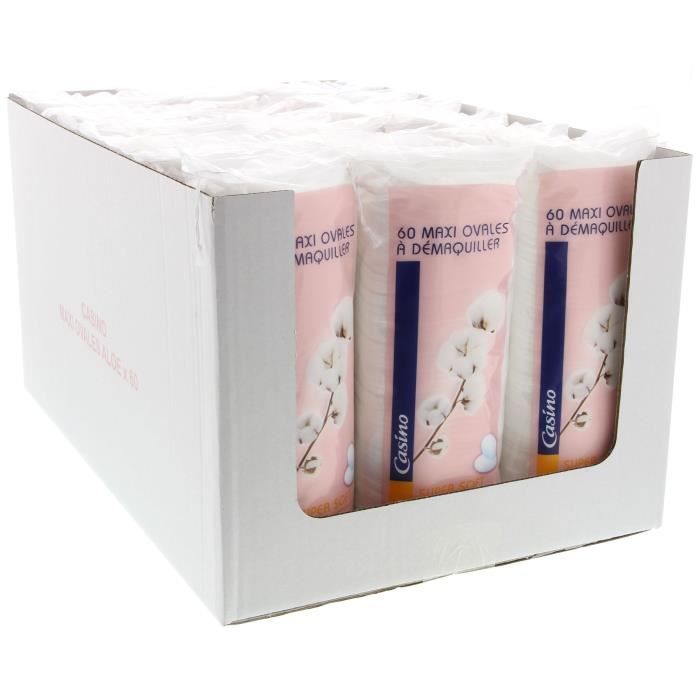 CASINO Maxi ovales à démaquiller Super soft - 60 pièces