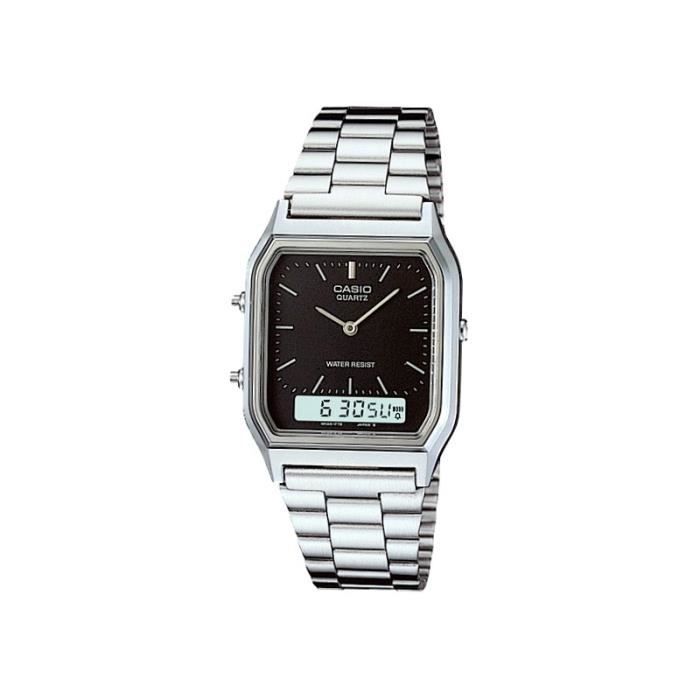 Montre - CASIO - AQ-230A-1DMQ - Vintage - Acier - Digital - Étanchéité 3 Atm