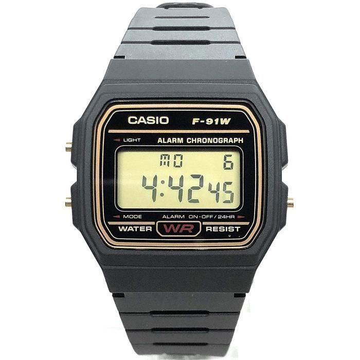 Casio Digital Watch with Black Resin Strap (F91WG-9QDF) 216