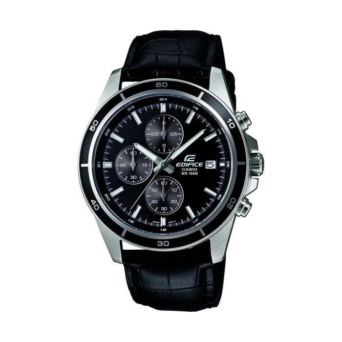 Montre - CASIO - Edifice EFR526L-1A - Cuir Noir - Étanchéité 5 Atm - Quartz Analogique
