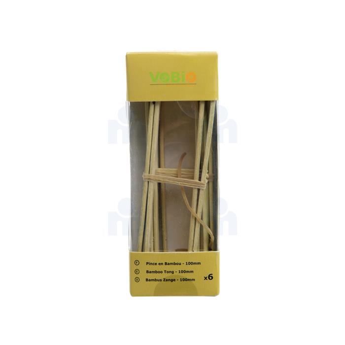 Pince en bambou 100mm x6   VOBIO