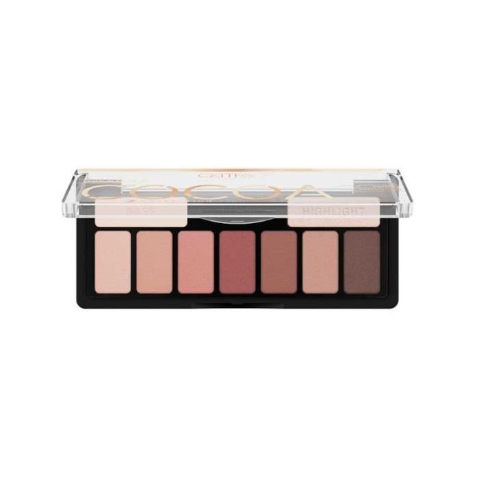 Catrice The Matte Cocoa Collection, sombras de larga duración Paleta con 7 sombras de ojos de alta pigmentación y duración de acaba