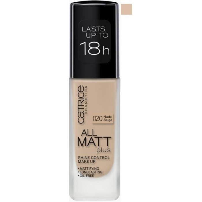 Catrice All Matt Plus Maquillaje Control Brillos 020 Nude Beige 30 ml NON STOP MATT La base perfecta para los maquillajes de esta t