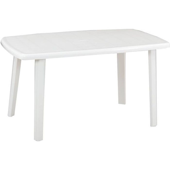 Table rectangulaire - En résine de synthèse - Couleur Blanc