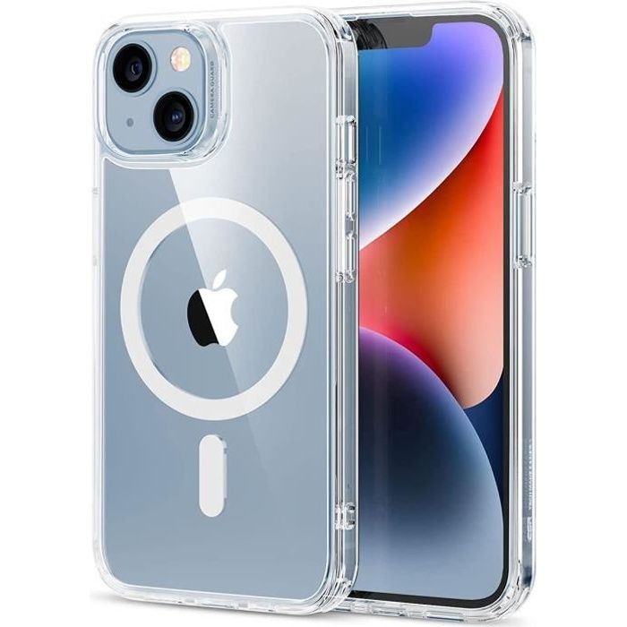 Coque iPhone 14 - Magnétique - Crystal Clear - Transparente - Compatible MagSafe - Souple