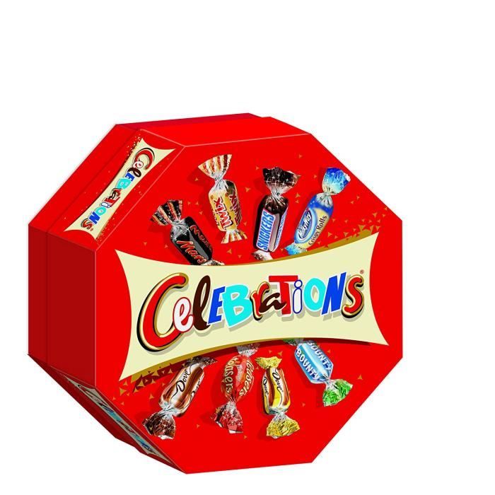 Celebrations Assortiment de Chocolats au Lait/de Biscuits Enrobés de Chocolat au Lait Boîte Octogonale 186 g